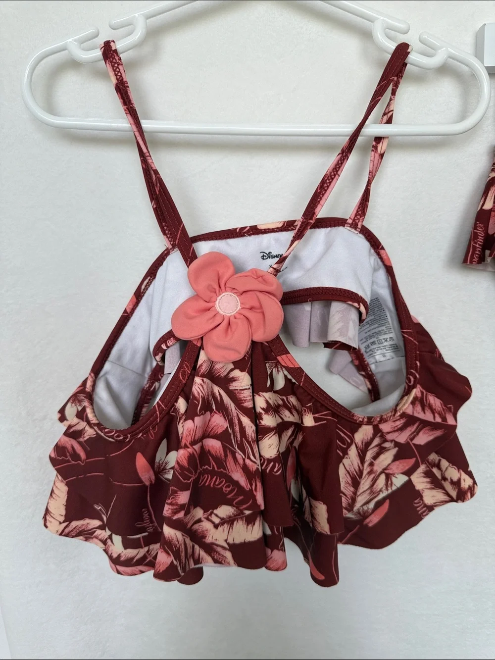 Janie and Jack Maroon Disney’s Moana Ruffle Girls' Bikini Set